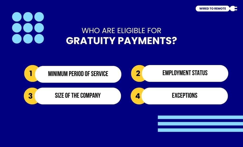 Who Are Eligible For Gratuity Payments