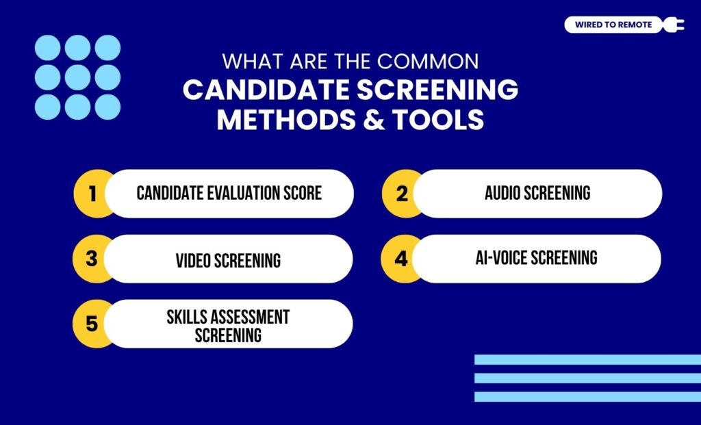 What Are The Common Candidate Screening Methods And Tools